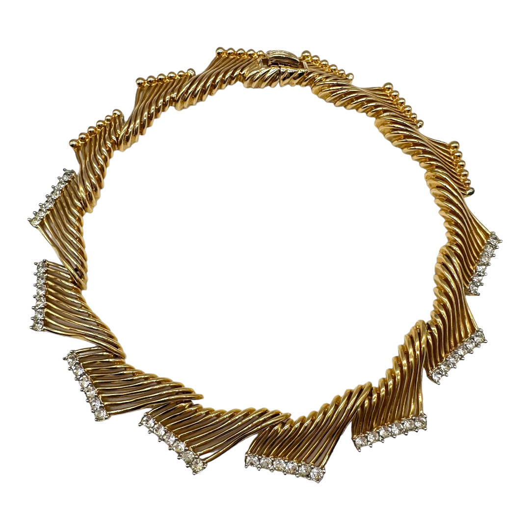1950s Boucher Rhinestone Collar Necklace